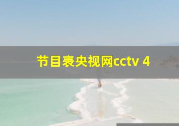 节目表央视网cctv 4